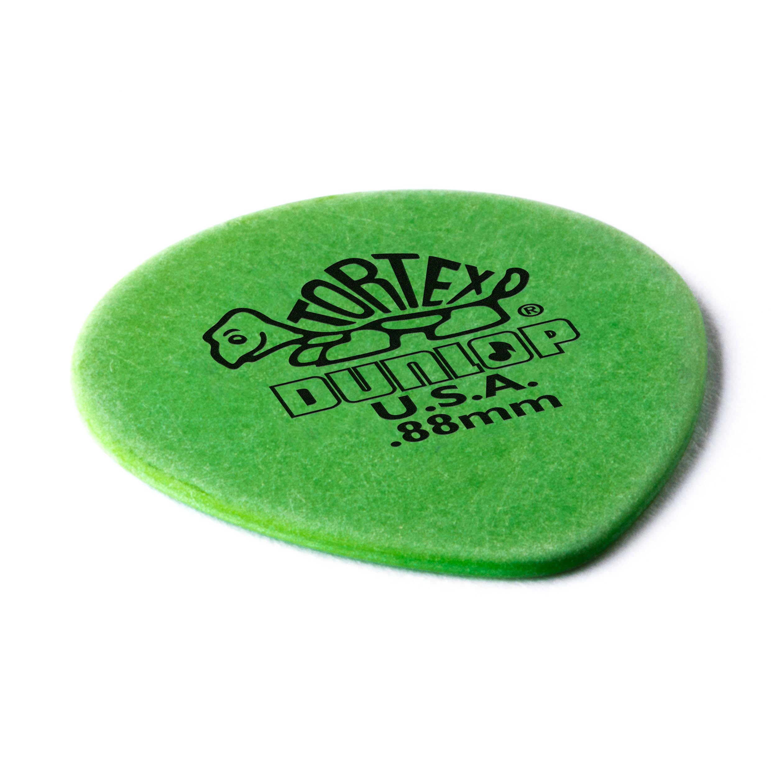 JIM DUNLOP Plektrum Tortex Teardrop, 72 Stück, Grün, 0,88 mm