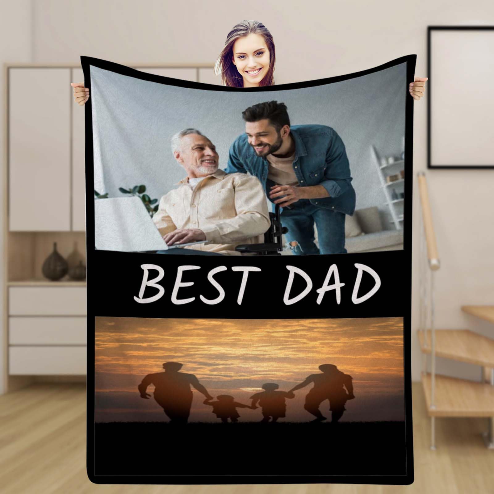 Custom Blanket with Picture Personalized Blanket Couples Photo Blanket for Couch Family Christmas Halloween Birthday Wedding Personalized Gifts