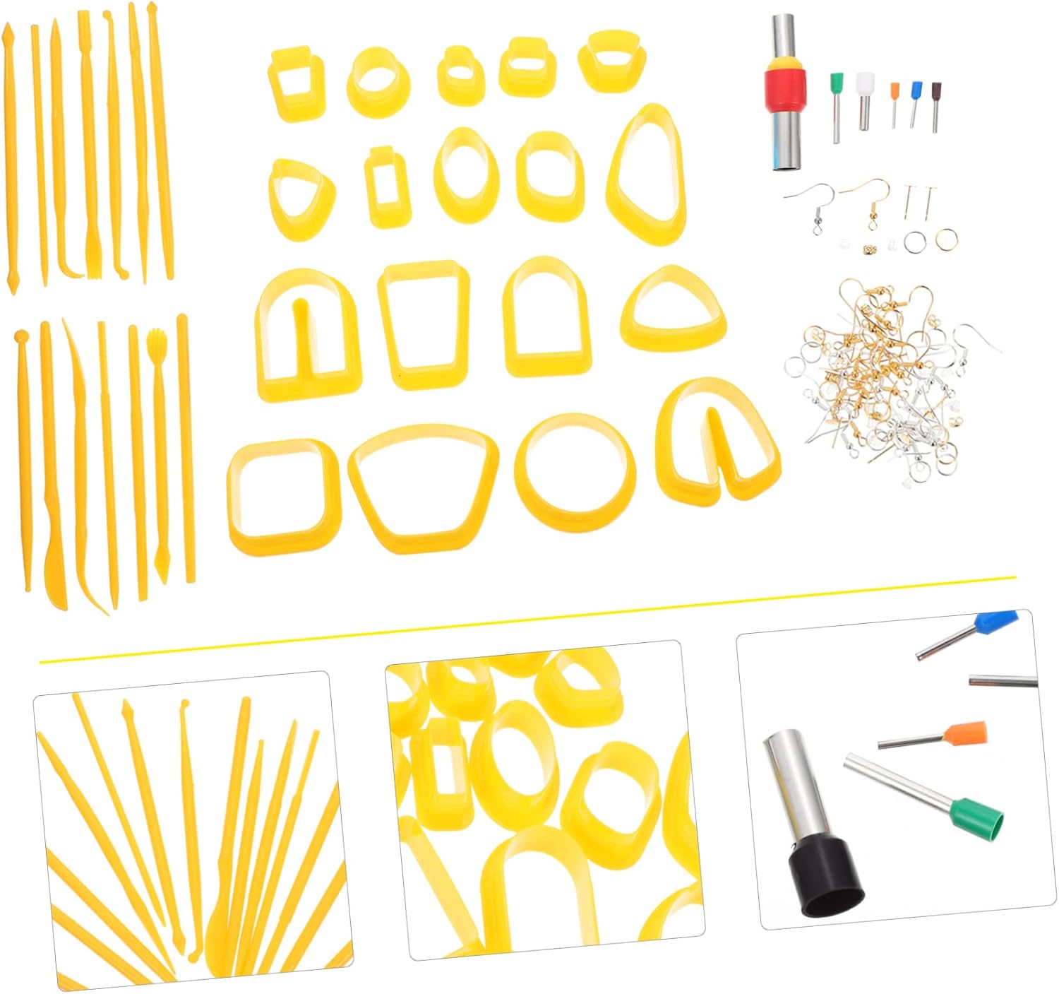 TEHAUX 3sets Earring Cutting Mold Plastic Tools for Jewelry Making Lightweight and Portable for Polymer Clay Earrings and Fondant Crafts