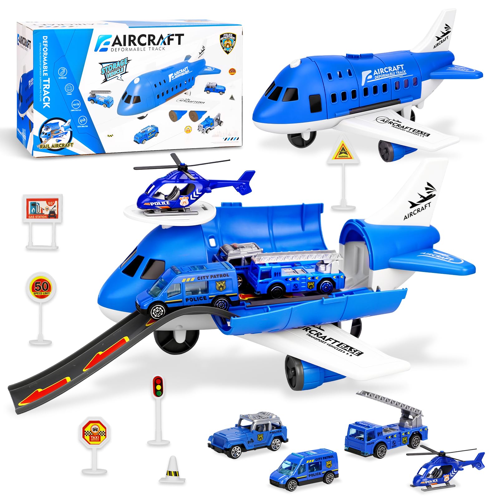 Aereo Giocattolo 3 In 1 Per Bambini 3-12 Anni: Trasformabile, Con Salvadanaio, Luci E Suoni