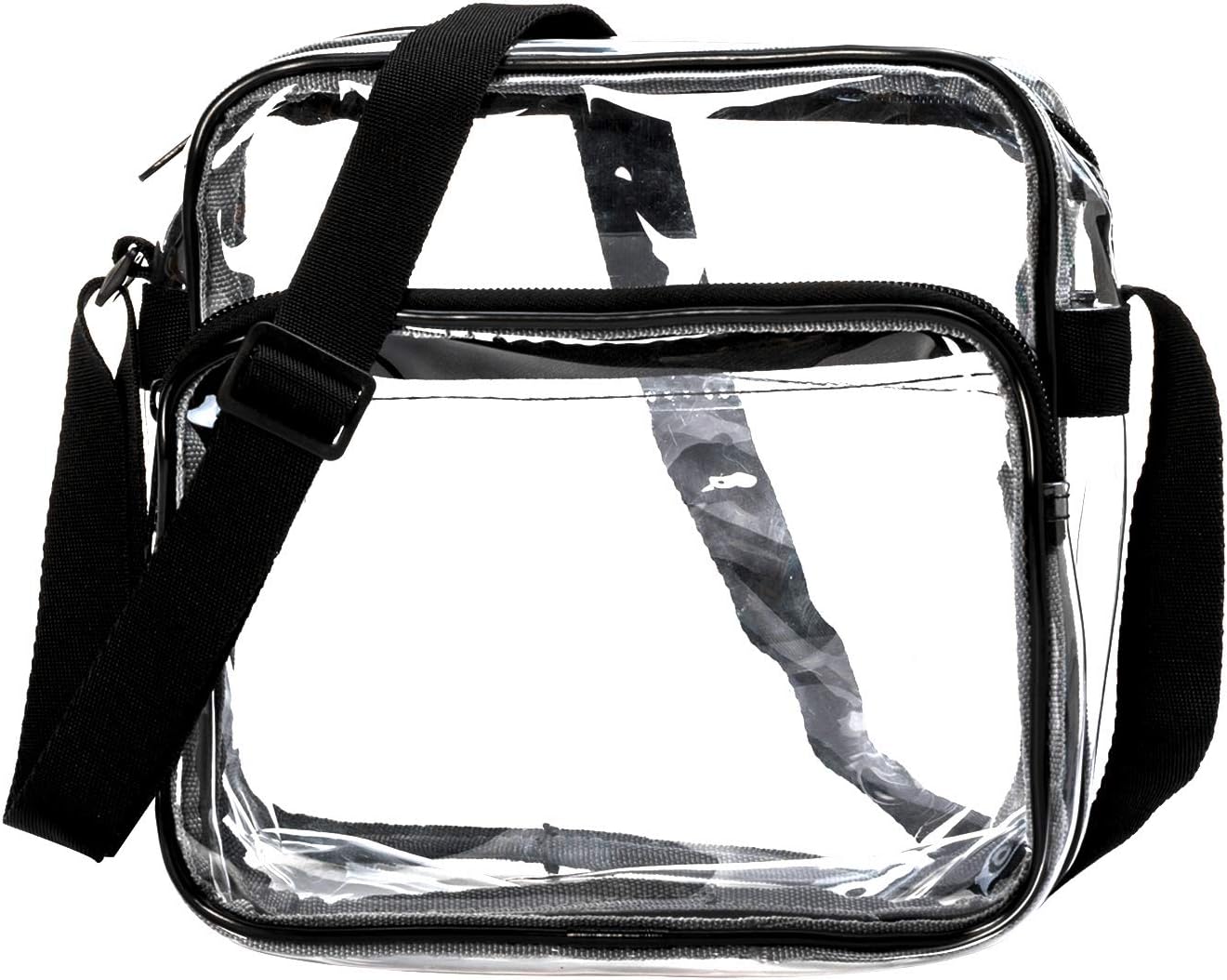 K-Cliffs Heavy Duty Clear Tote Deluxe See Through Messenger Work Bag Durable Transparent PVC Lunch Bag