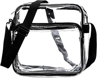 Heavy Duty Clear Tote Deluxe See Through Messenger Work Bag Durable Transparent PVC Lunch Bag