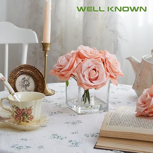 Miniatura 2 de WELL KNOWN Hortensias artificiales con jarrón, flores sintéticas en jarrón con hortensias de agua sintética, arreglos florales de seda, centro de