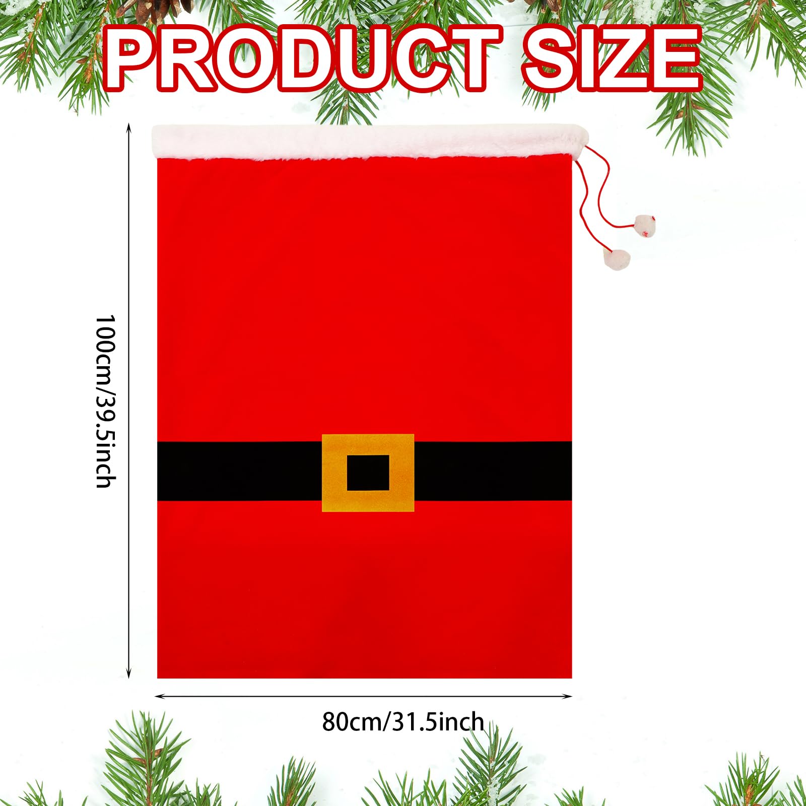 NOLITOY Weihnachtsbeutel Groß – 86x55 Cm, Mit Kordelzug, Stoff, Für Geschenke & Spielzeug