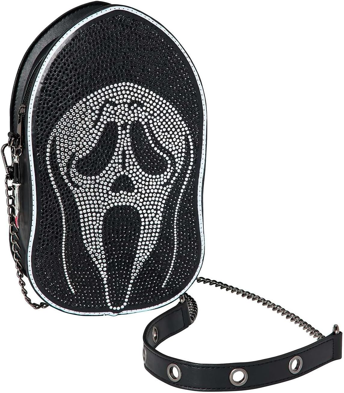 Spirit Halloween Ghost Face Bling Crossbody Bag, Officially Licensed, Horror Apparel, Halloween Accessories, Unisex Adult, ONE Size FITS Most Standard, Multicolor