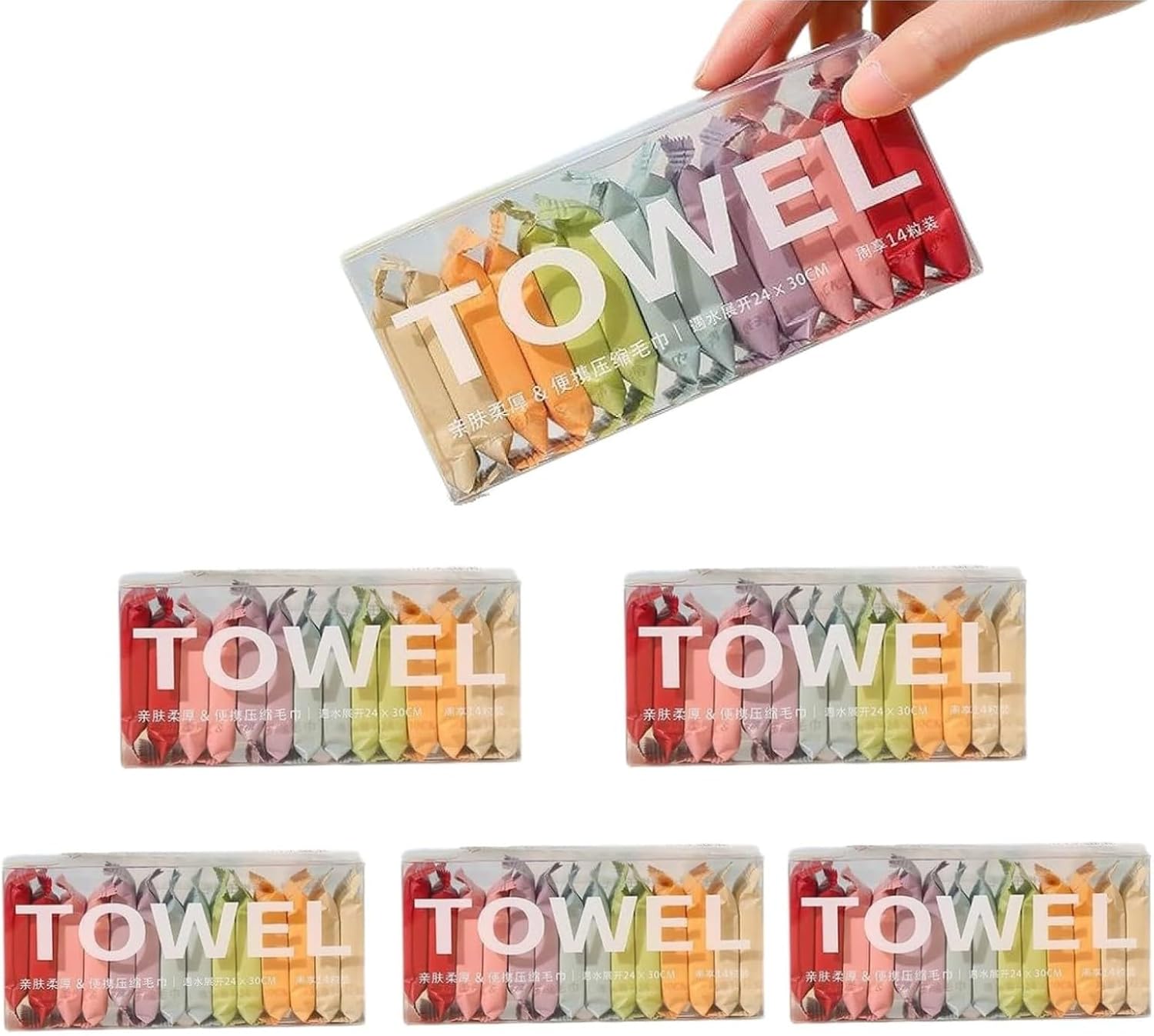 flintronic (70Pcs Disposable Compressed Towels, 70PCS Portable Face Towel, Compressed Portable Wash Cloths for Travel, Beauty Salon, Camping, Hiking, Home and Outdoor Sports
