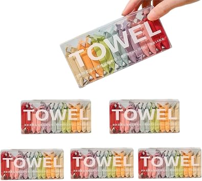 flintronic 70Pcs Disposable Compressed Towels, 70PCS Portable Face Towel, Compressed Portable Wash Cloths for Travel, Beauty Salon, Camping, Hiking, Home and Outdoor Sports
