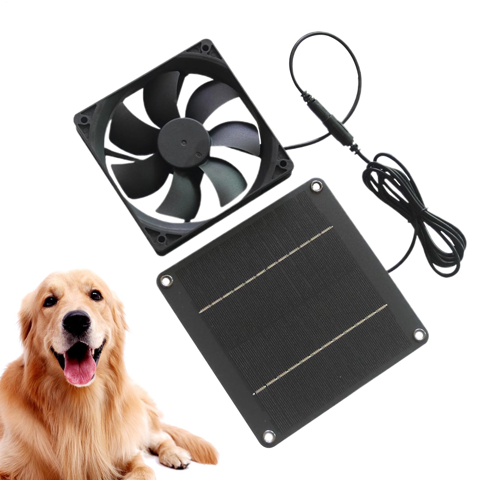 Ventilatore Di Scarico Solare 20W Impermeabile - Ventilatore Solare per Capanno - Portatile per Pollaio Garage Gazebo Soffitto Tetto Cucce Capanno Area Animali