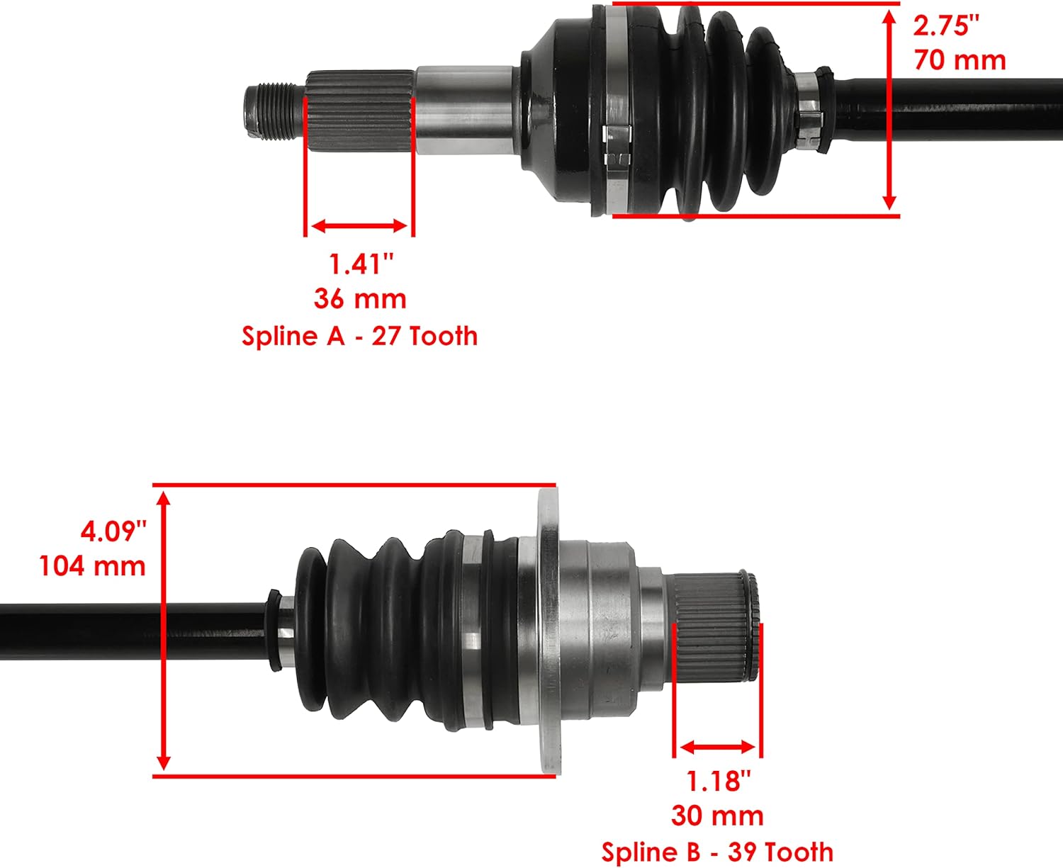 Caltric Rear Right Complete Cv Joint Axle Compatible with Yamaha Grizzly 660 Yfm660F 4X4 2003 2004 2005 2006 2007 2008