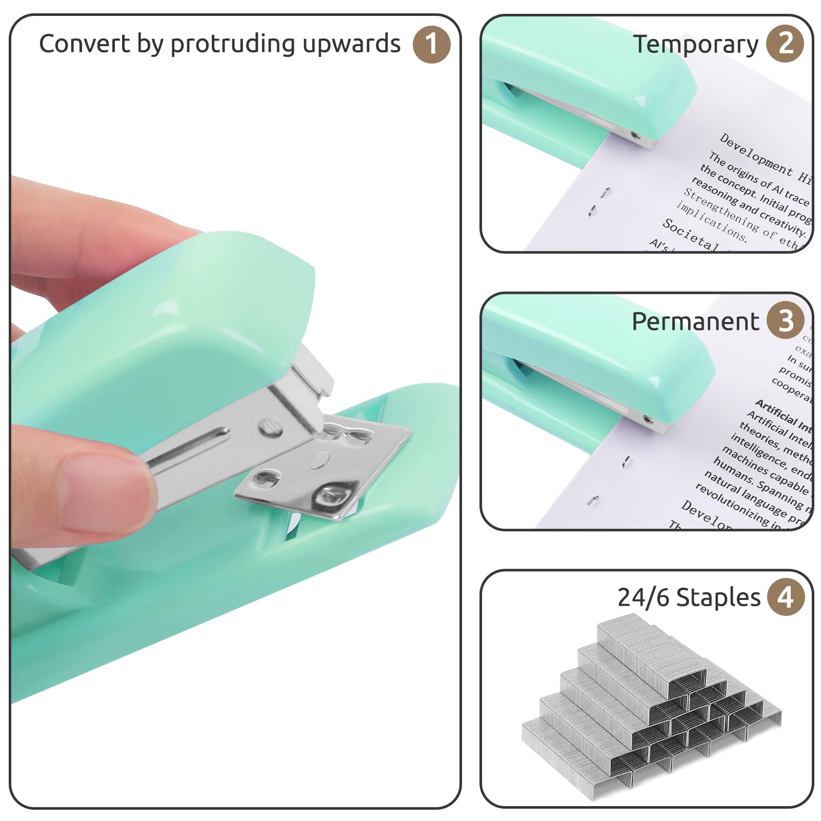 Accesorios de oficina, 10 unidades, soporte giratorio de 360 grados, suministros de oficina que incluyen grapadora, cinta, soporte de cinta, tijeras, regla, removedor de grapas, 1 caja de grapas, kit
