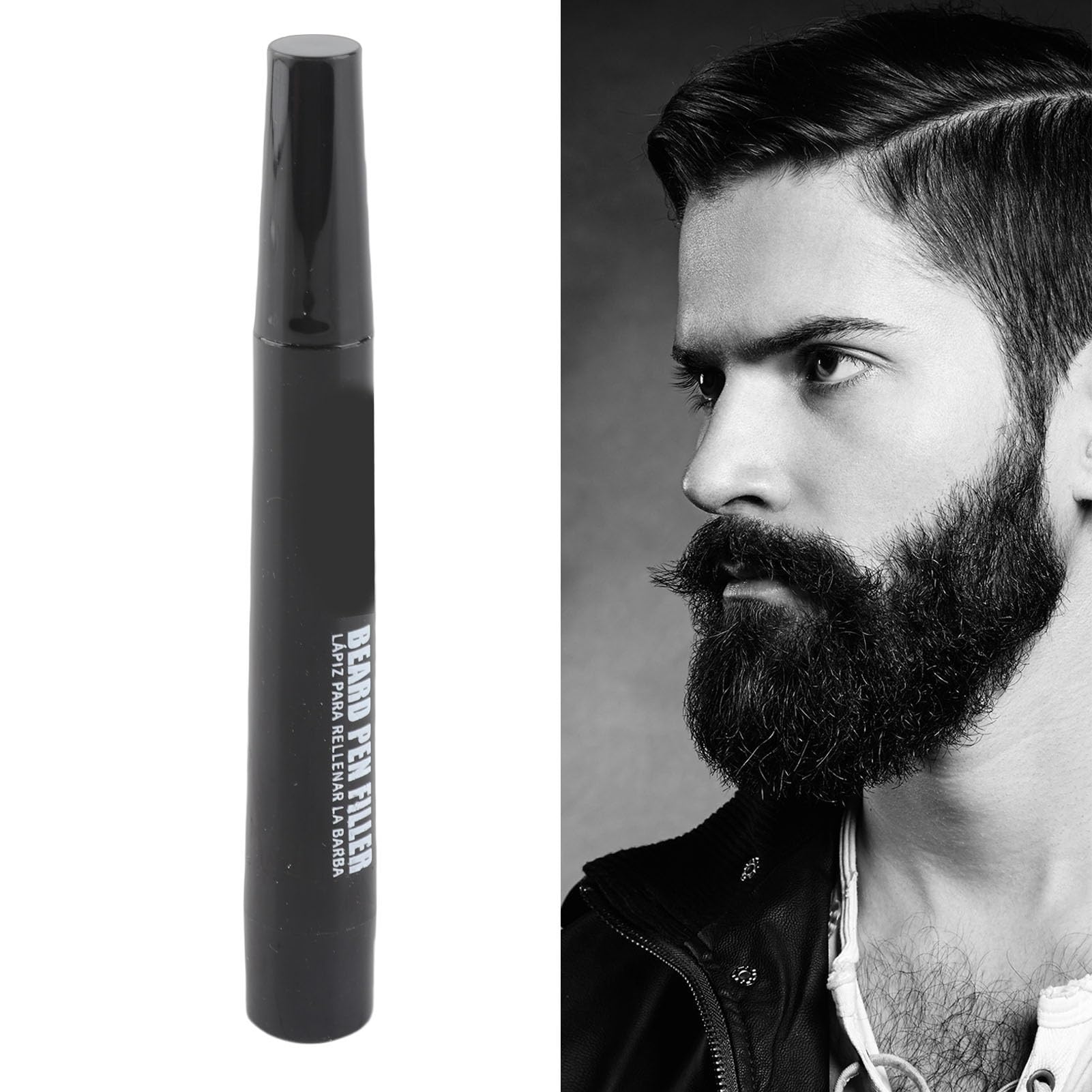 Naroote Penna per Barba, Resistente all'acqua a Matita per Barba Resistenti a 1,5 Ml di Sudore per gli Uomini (Marrone scuro)