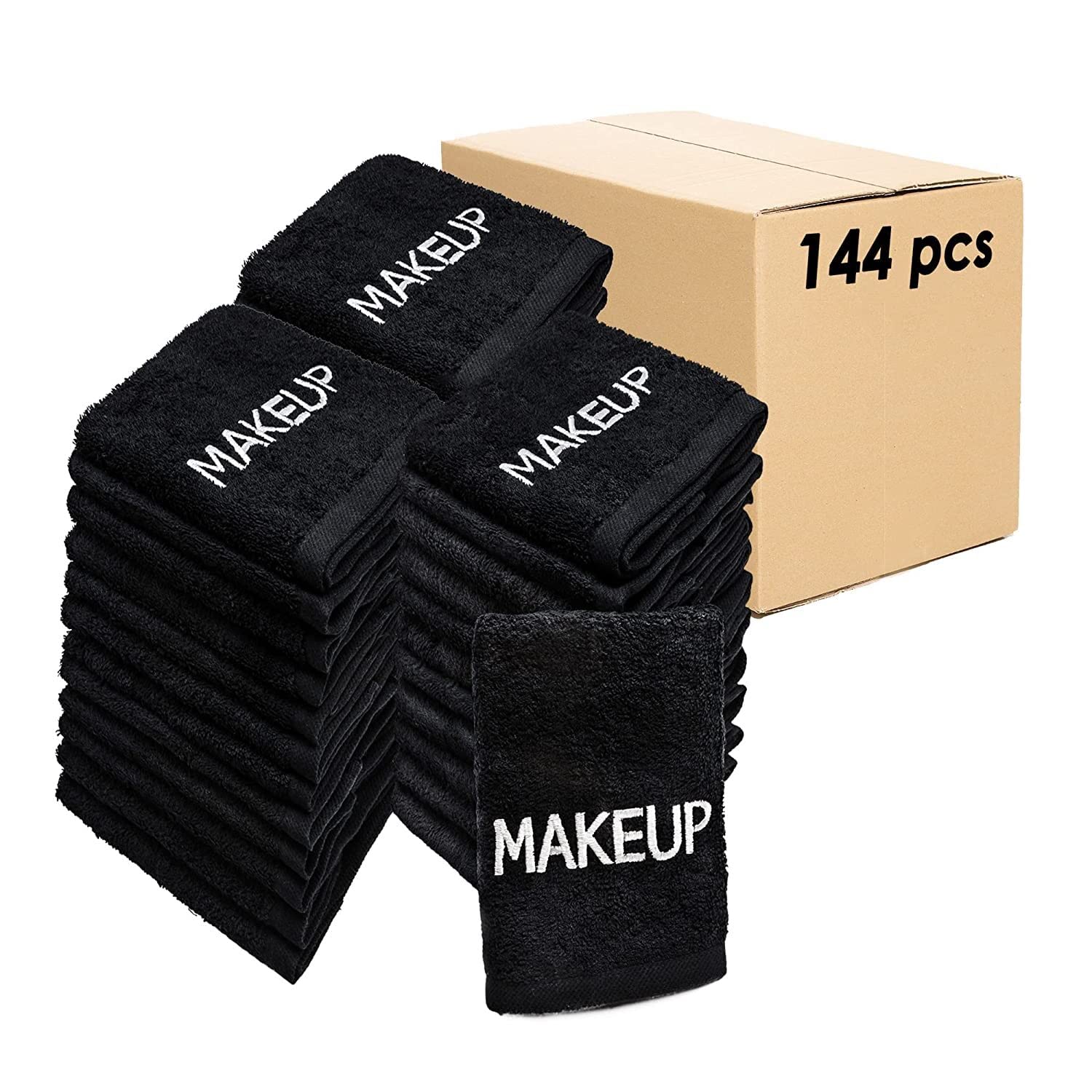 Ben Kaufman Makeup Remover Face Washcloth - Absorbent Towel for Drying Your Face - Soft & Machine Washable Makeup Remover Cloth - Cotton Towel for Daily Skincare - 13" x 13" (144 Pack)