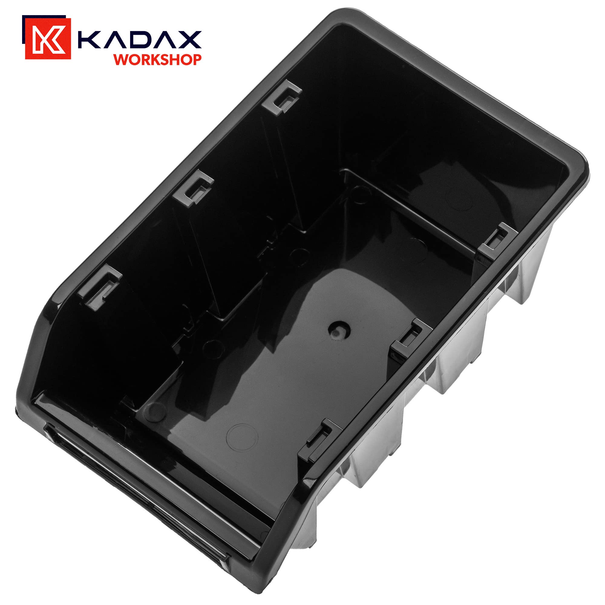 KADAX Contenitori Impilabili Per Pannello Porta Attrezzi da Parete, Cassette di Plastica per Minuteria, Scatole per Officina e Garage (10: Nero, 115 x 80 mm)
