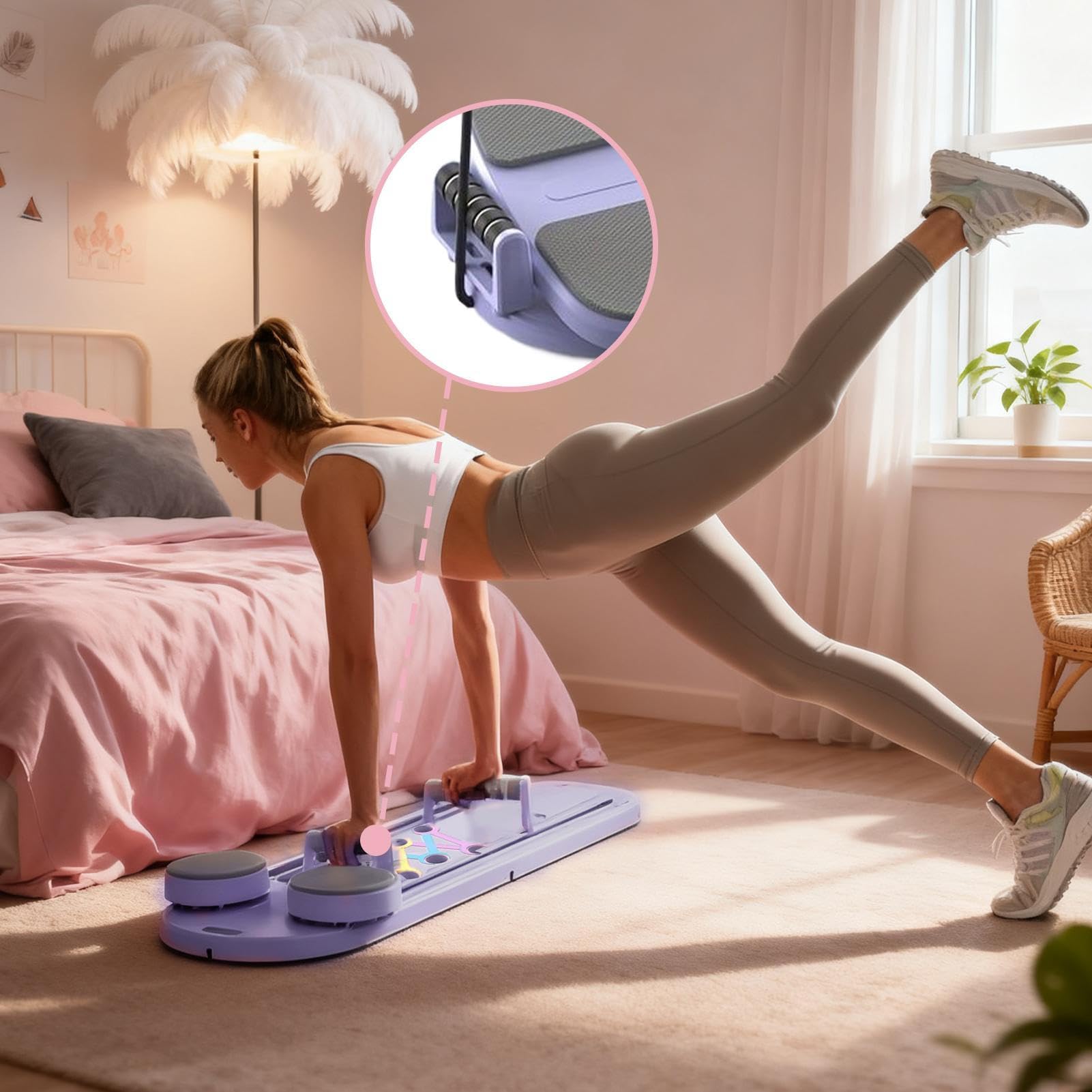Składana deska do pilatesu, sprzęt do ćwiczeń 5 w 1 | Maszyna do rdzenia i brzucha, dla kobiet mężczyzn początkujących entuzjastów fitnessu, praktyków jogi na siłowni w domu