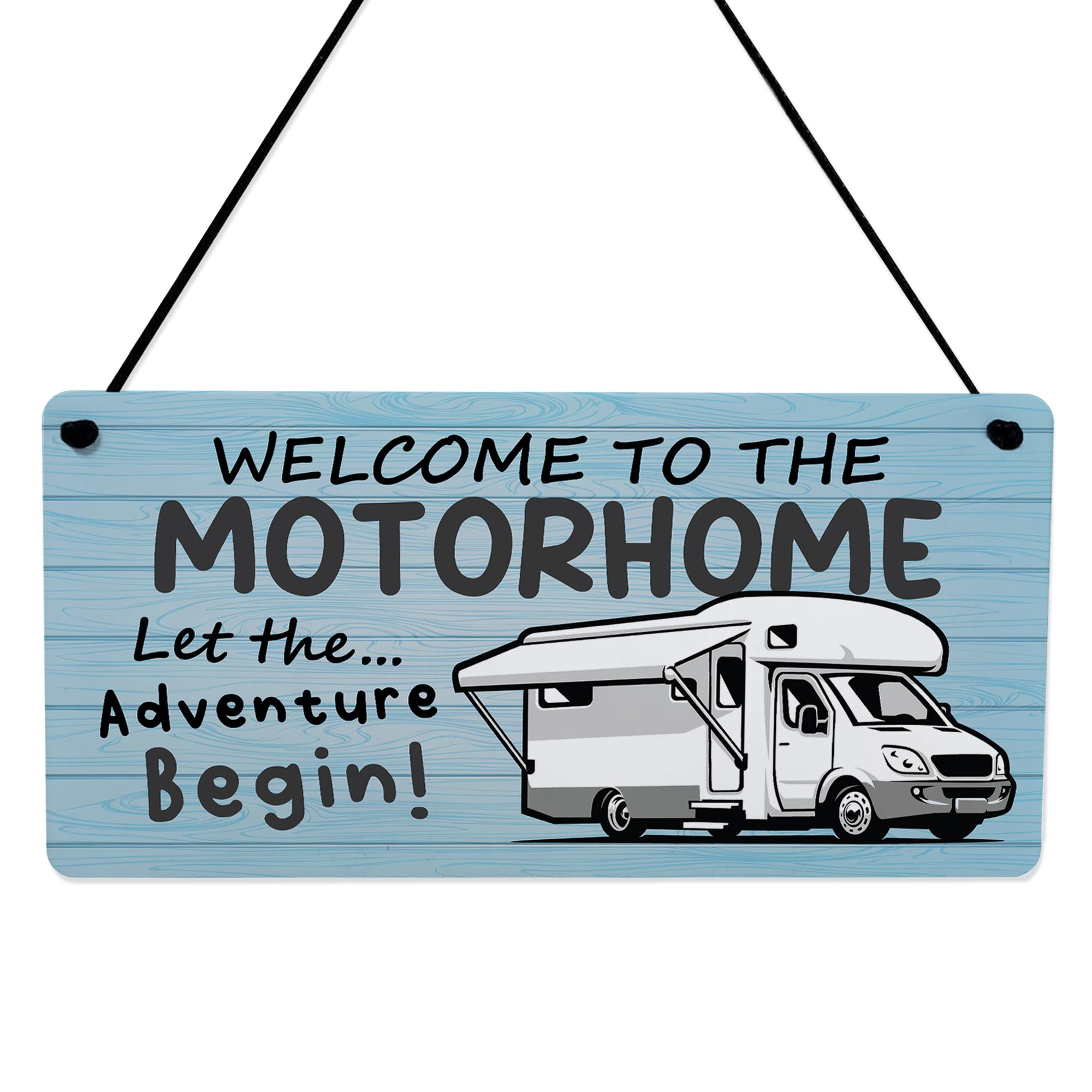 Red Ocean Welcome To The Motorhome Sign Let The Adventure Begin Plaque Motorhome Hanging Sign Campervan Decor Motor Home Door Sign Camping Gift Outdoor Caravan Accessories
