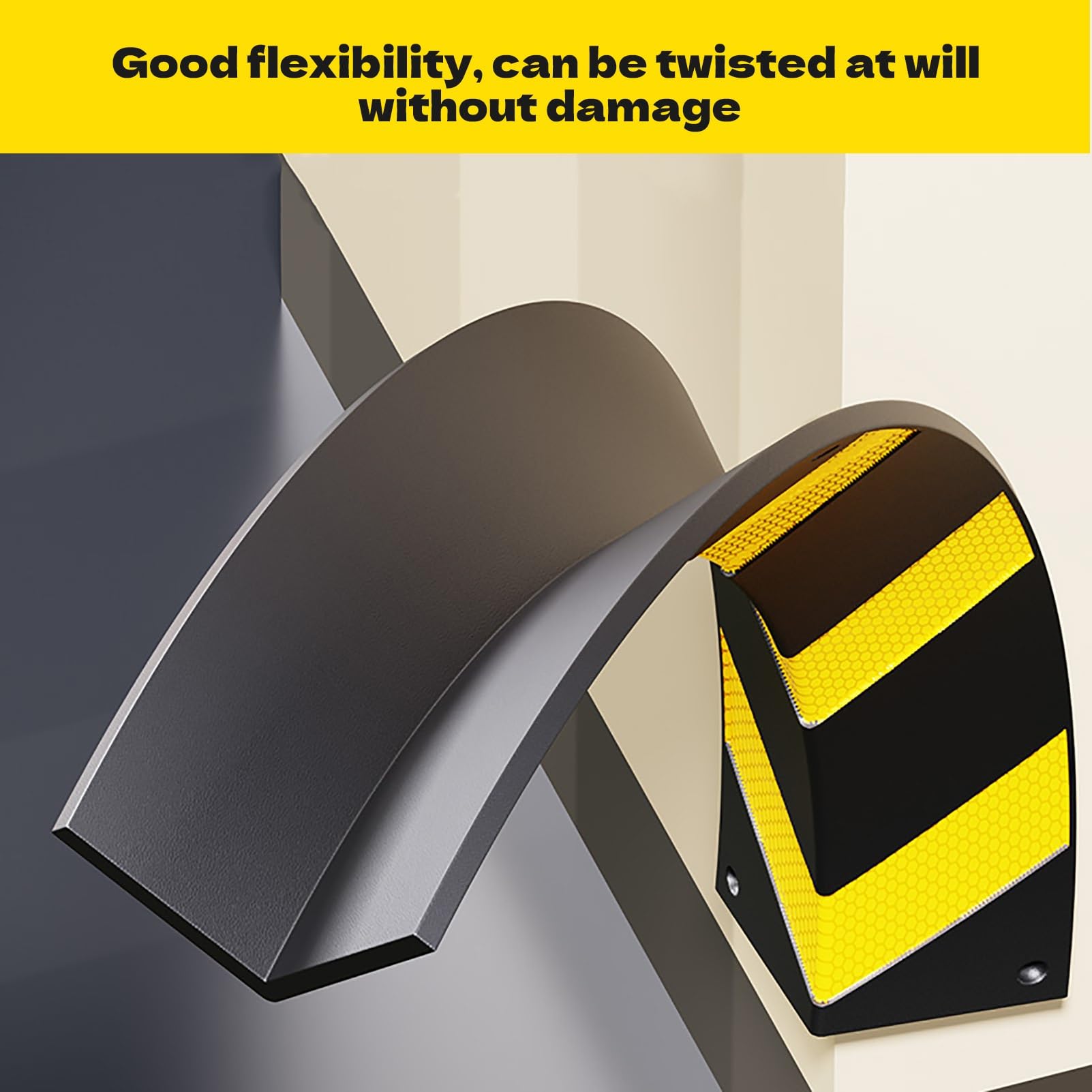 Protector de Pared para Garaje (2 Unidades), de Goma Reflectante Amarilla y Negra, para Esquinas de estacionamientos, fácil de Instalar(120x15cm(2pcs))