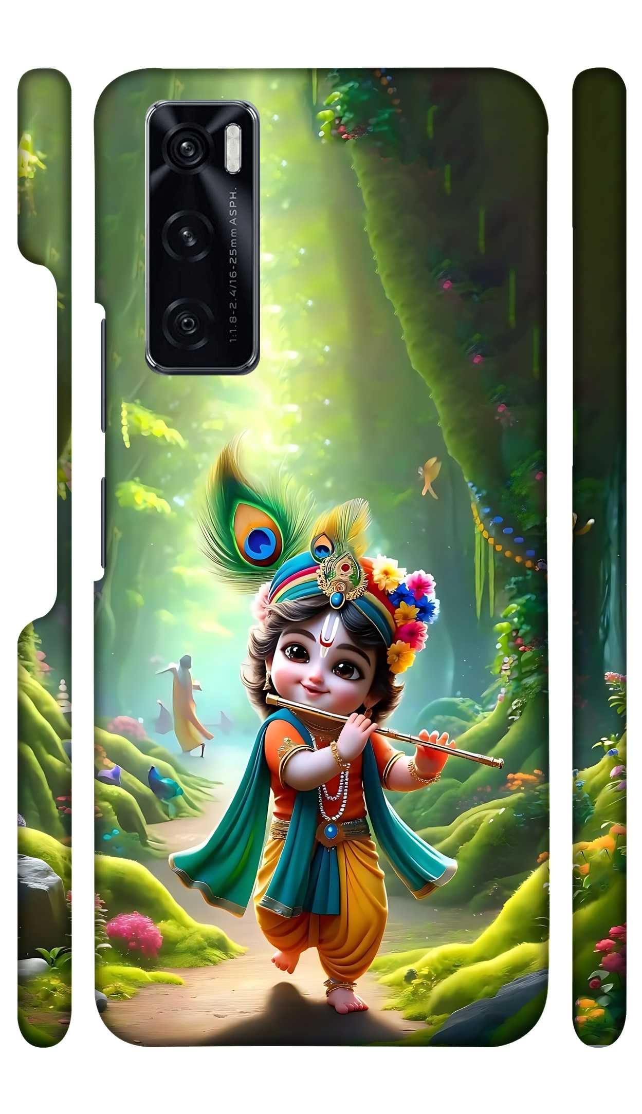 YAPZONE Shri Krishn Jii Flute Nature Designer Printed Hard Back Cover for Vivo V20 SE Attractive and Uniquely Crafted Smartphone Case