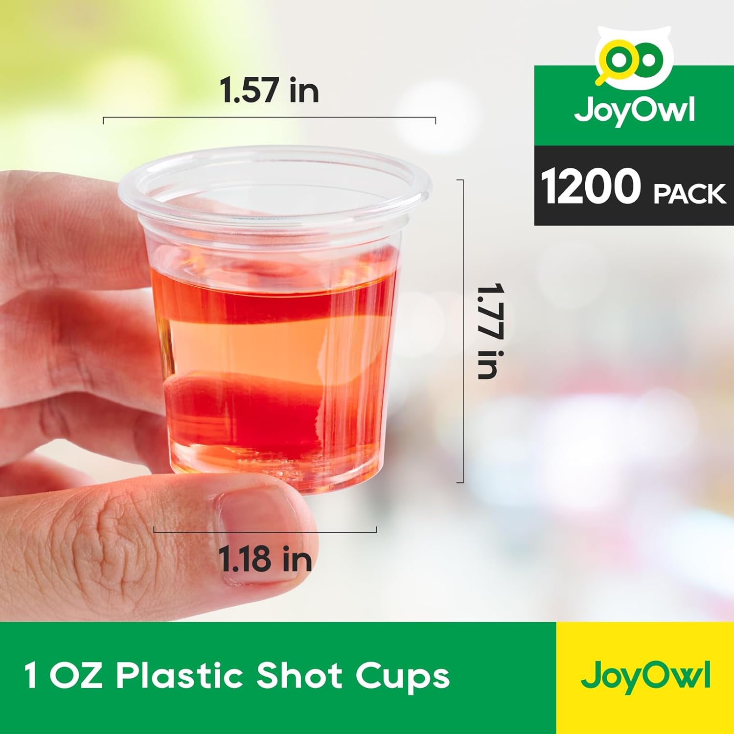 1200 pack 1 OZ Plastic Shot Glasses, Mini Disposable Shot Cups for Party, Events, Whiskey and Wine Tasting