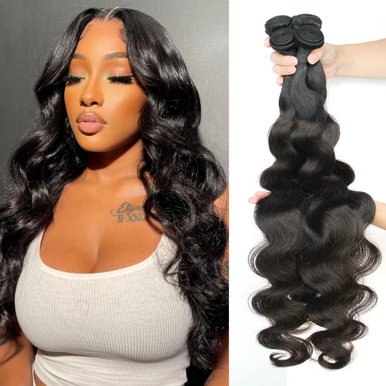 Ralisa Body Wave Bundles Human Hair 16 18 20 22 Inch 10A Grade Human Hair Bundles Body Wave 4 Bundles 100% Unprocessed Brazilian Virgin Hair