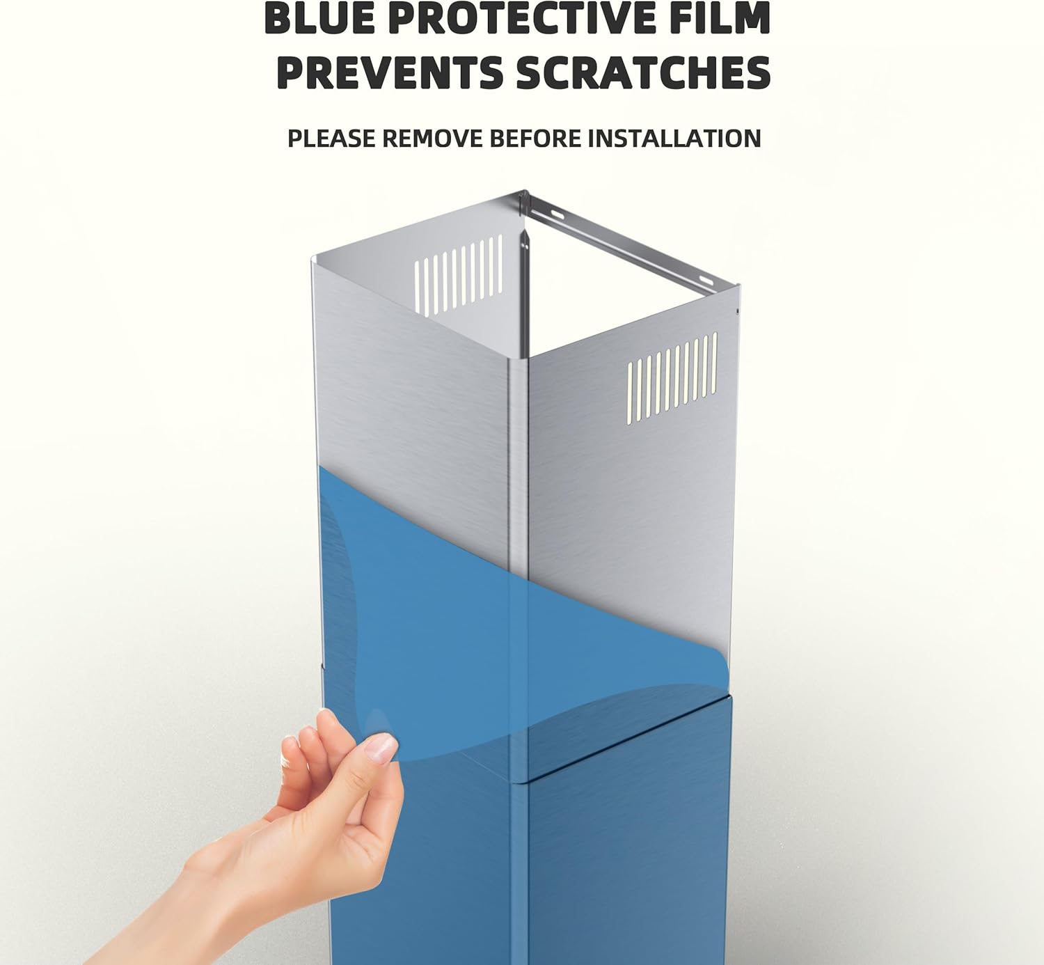 Range Hood Extension Chimney FGS-TG26S-ZST, Stainless Steel Wall Mount Chimney Extension for FIREGAS Glass Wall Mount Range Hood FGS-USG26G75CC