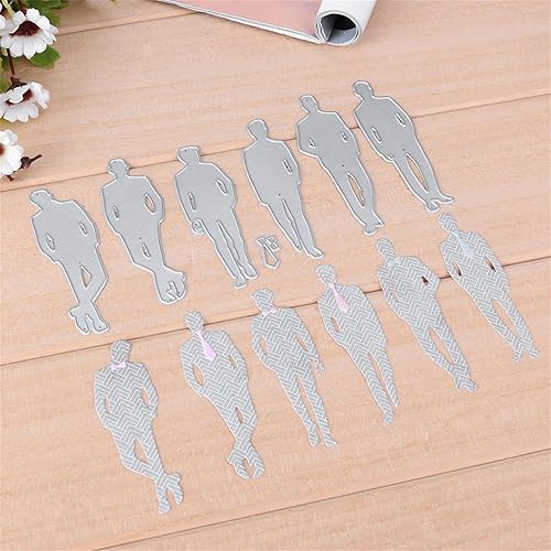 Miniatura 8 de Briartw 6 piezas de troqueles de corte profesionales geniales para hombres en relieve, plantillas para álbumes de recortes, álbumes de fotos,