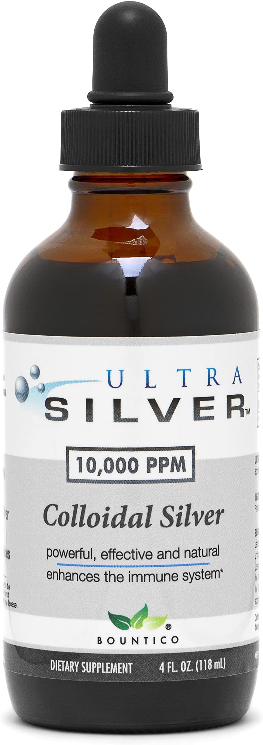 Ultra Silver® Colloidal Silver | 10,000 PPM, 4 Oz (118mL) | Mineral Supplement | True Colloidal Silver - with Dropper