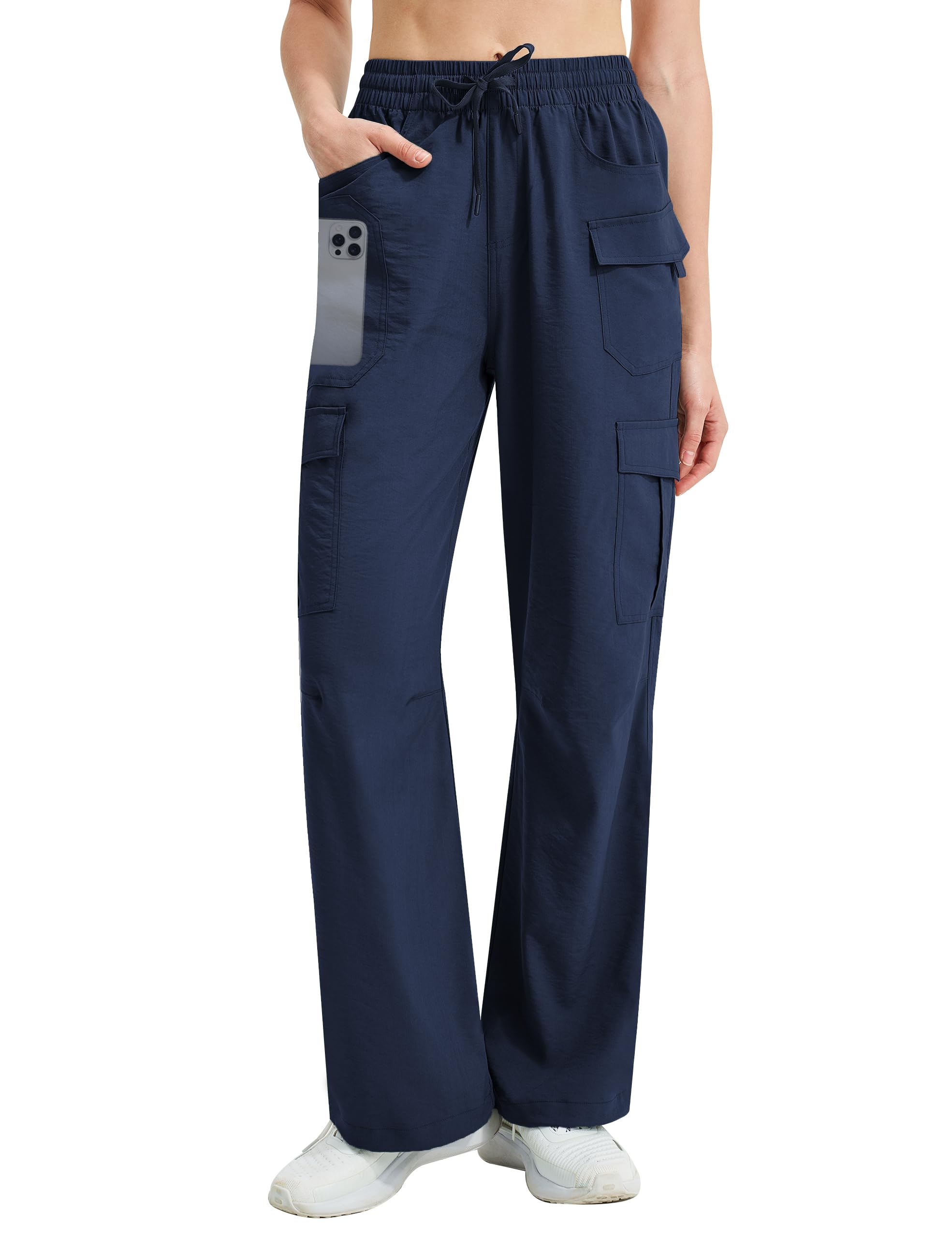 Women's Cargo Hiking Pants Quick Dry Lounge Straight Leg Dress Trousers Casual Pant for Work Travel Golf with 8 Pockets