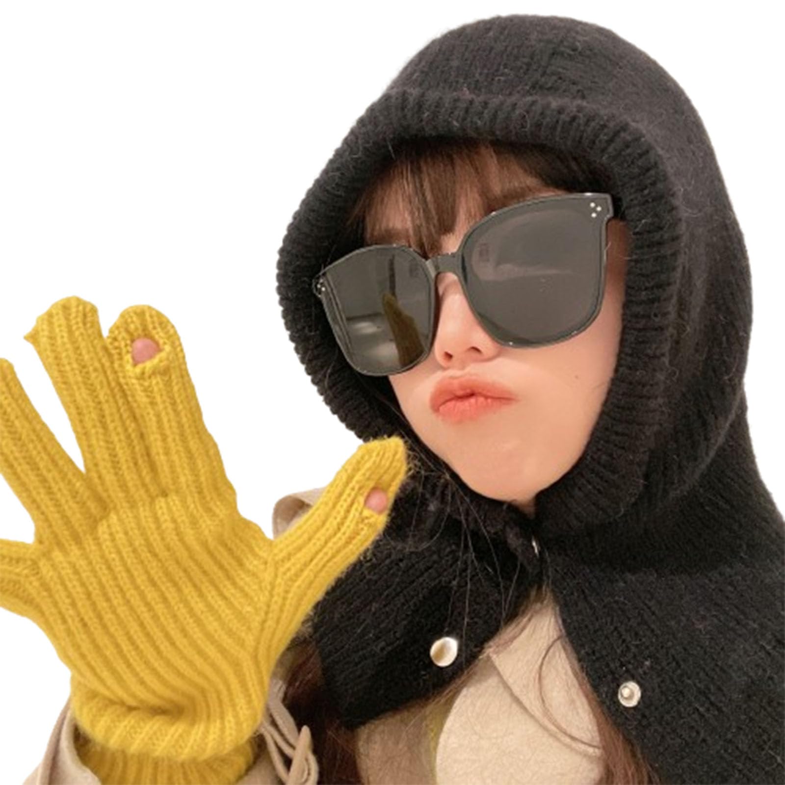 Cappello Invernale Resistente al Freddo, Cappello Invernale Personalizzato, Passamontagna, Puntale e Cappello Lavorato a Maglia con Protezione per Il Collo