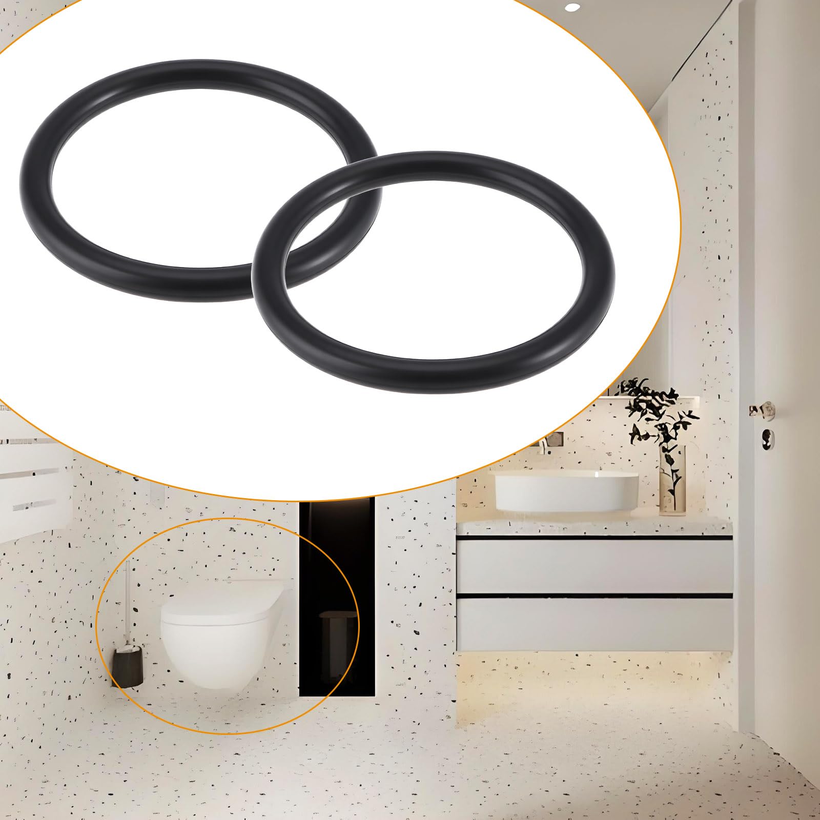 VGOL 4Pcs Concealed Cistern Flush Pipe Seals 55x45x5mm Nitrile Rubber O-Rings Compatible with Geberit 362.769.00.1 - Image 3