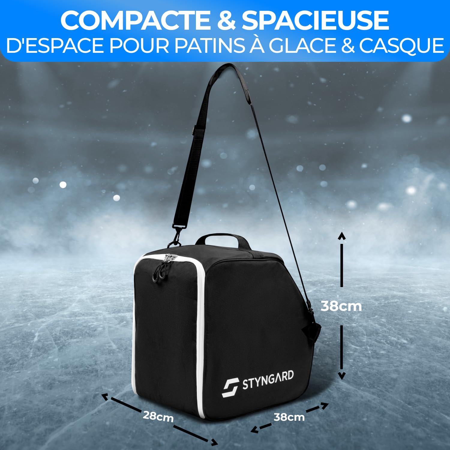 STYNGARD Sac à Patin pour Femmes et Hommes - Sac à roulettes pour Patins à Glace et Rollers Sac en matériau Robuste - Modèle Ottawa