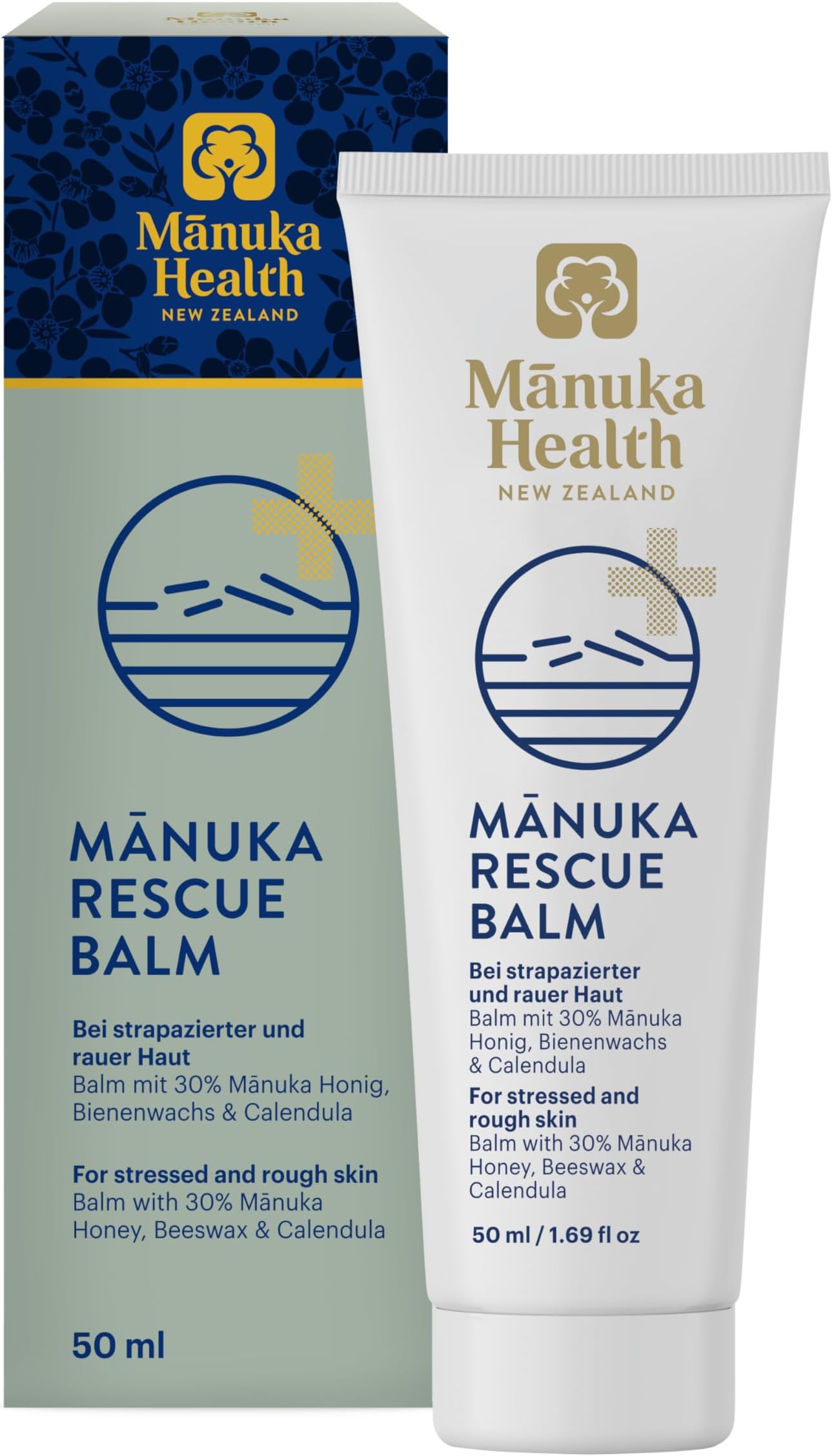 Manuka Rescue Balm - Medical Grade Manuka Honey Wound Care with Aloe, Beeswax & Calendula โ Fast Acting, Long Lasting Care for Stressed & Rough Skin, 1.69ozโ