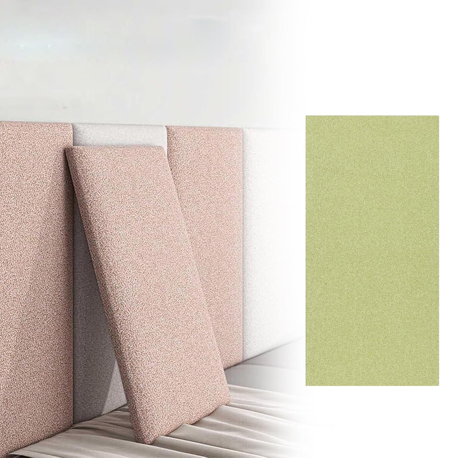 Paneles de pared verdes 60x30 cm autoadhesivos, 8 cojines acolchados