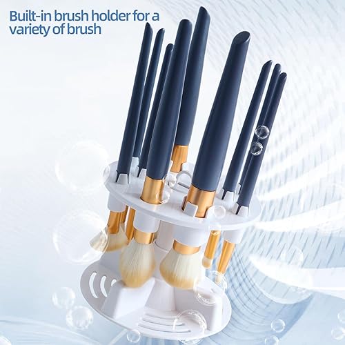 Miniatura 8 de TOPINCN Máquina limpiadora de brochas de maquillaje eléctrica Cepillos de maquillaje recargable portátil automático suministros cosméticos limpiador