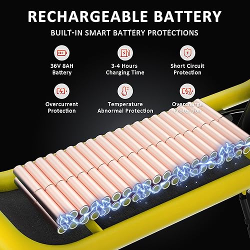 Miniatura 5 de Windhorse C2 Urban Cruiser - Scooter eléctrico plegable para adultos con asiento y cesta de transporte, motor sin escobillas de 450 W, batería de 36