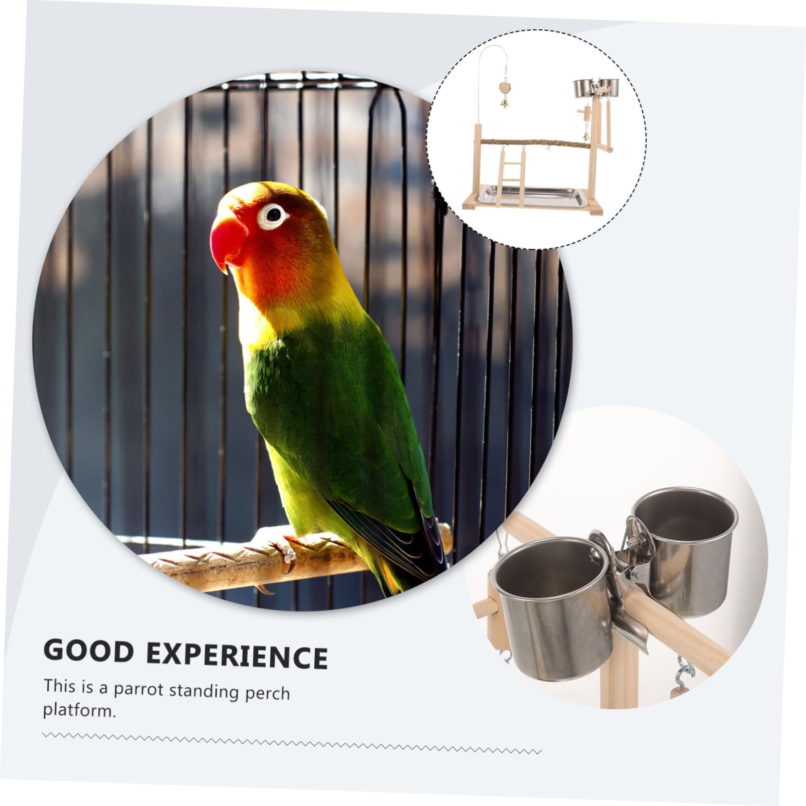 DOITOOL De para Loros Juguete De Madera Natural Percha para Pájaros Accesorios para Jaulas Lugar para Loros y Cacatúas