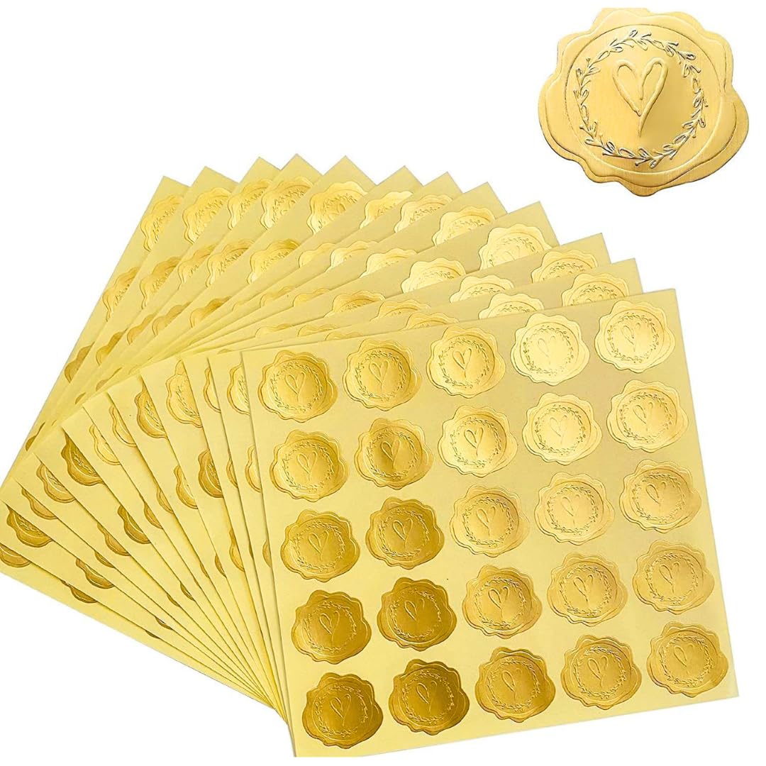 SATYAM KRAFT 4 Sheet Golden Sheet Paper Stickers Sheet for Gift Wrapping | Decorative Envelope | Wedding Invitation, Return Gift Packing, DIY Craft, Scrapbooking, Hamper Decoration (100 Pcs)-picture-24