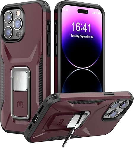 MYBAT Pro Stealth Series - Funda para iPhone 14 Pro Max con soporte de 6.7 pulgadas, soporte magnético para automóvil, resistente protección contra