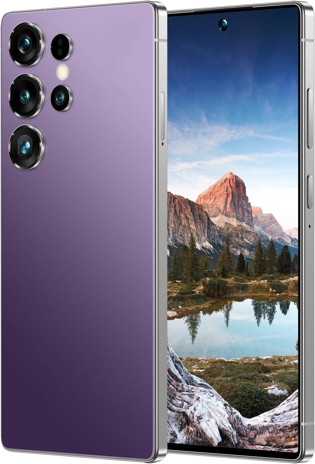W25 Ultra Cell Phone,8GB+256GB 7.3",Android 5g Unlocked Smartphones,Cell Phone with S Pen,72MP+108MP Zoom Camera,7800mAh,Face ID/Dual SIM Phone+Gift128GB Memory Card(Titanium Violet)
