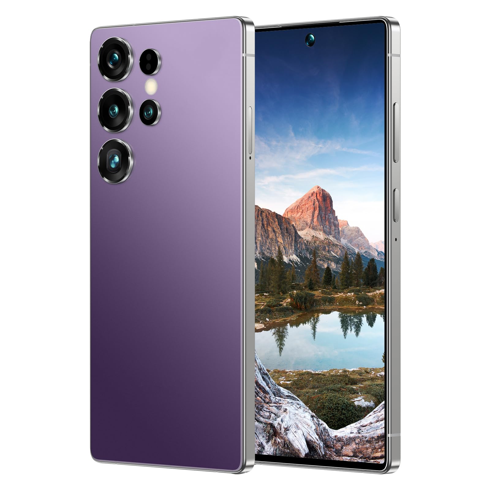 W25 Ultra Cell Phone,8GB+256GB 7.3",Android 5g Unlocked Smartphones,Cell Phone with S Pen,72MP+108MP Zoom Camera,7800mAh,Face ID/Dual SIM Phone+Gift128GB Memory Card(Titanium Violet)