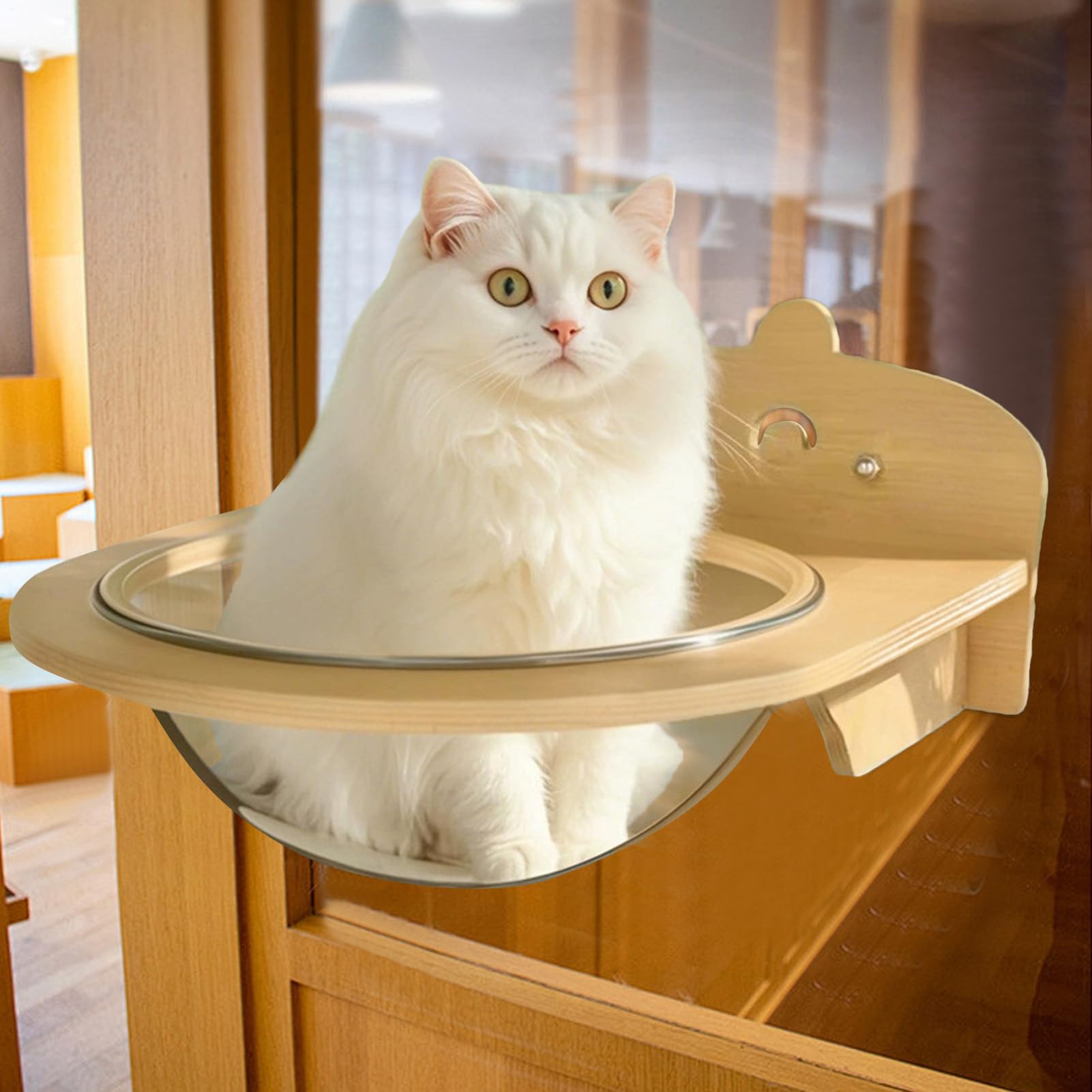 Asiento De Ventana Para Gatos Ahorro Espacio Para Escalada | Hamaca Ventana Gatos Con Ventosas Balcones Salones Dormitorios Estudio Cocinas Terrazas Acristaladas