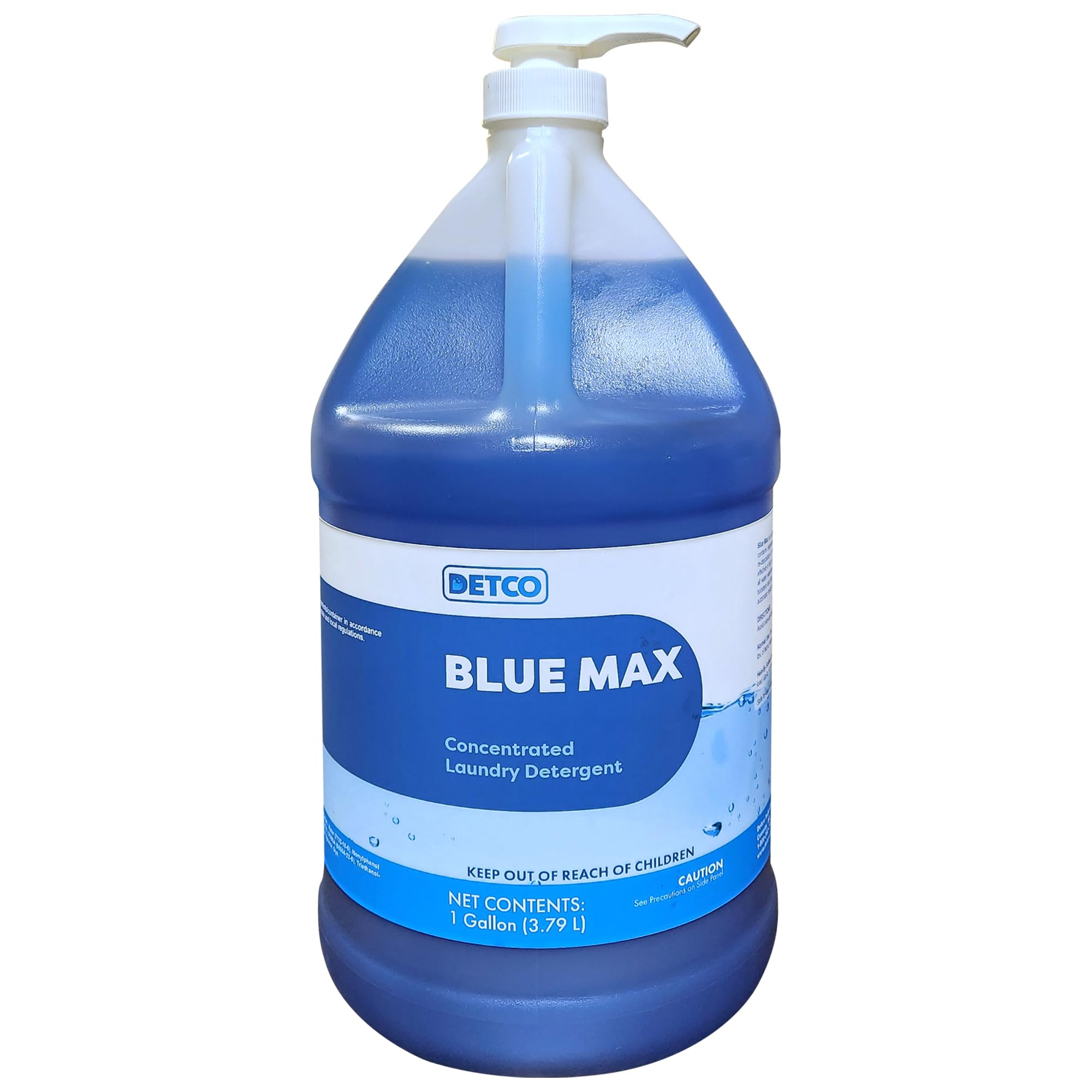 Blue Max Industrial-Strength Laundry Detergent Concentrate - Safely Clean 256 Loads Per Gallon, 1/2 Ounce Per Load, Heavy Duty Concentrated Commercial Formula, 1 Liquid Gallon Bottle, Pack of 1