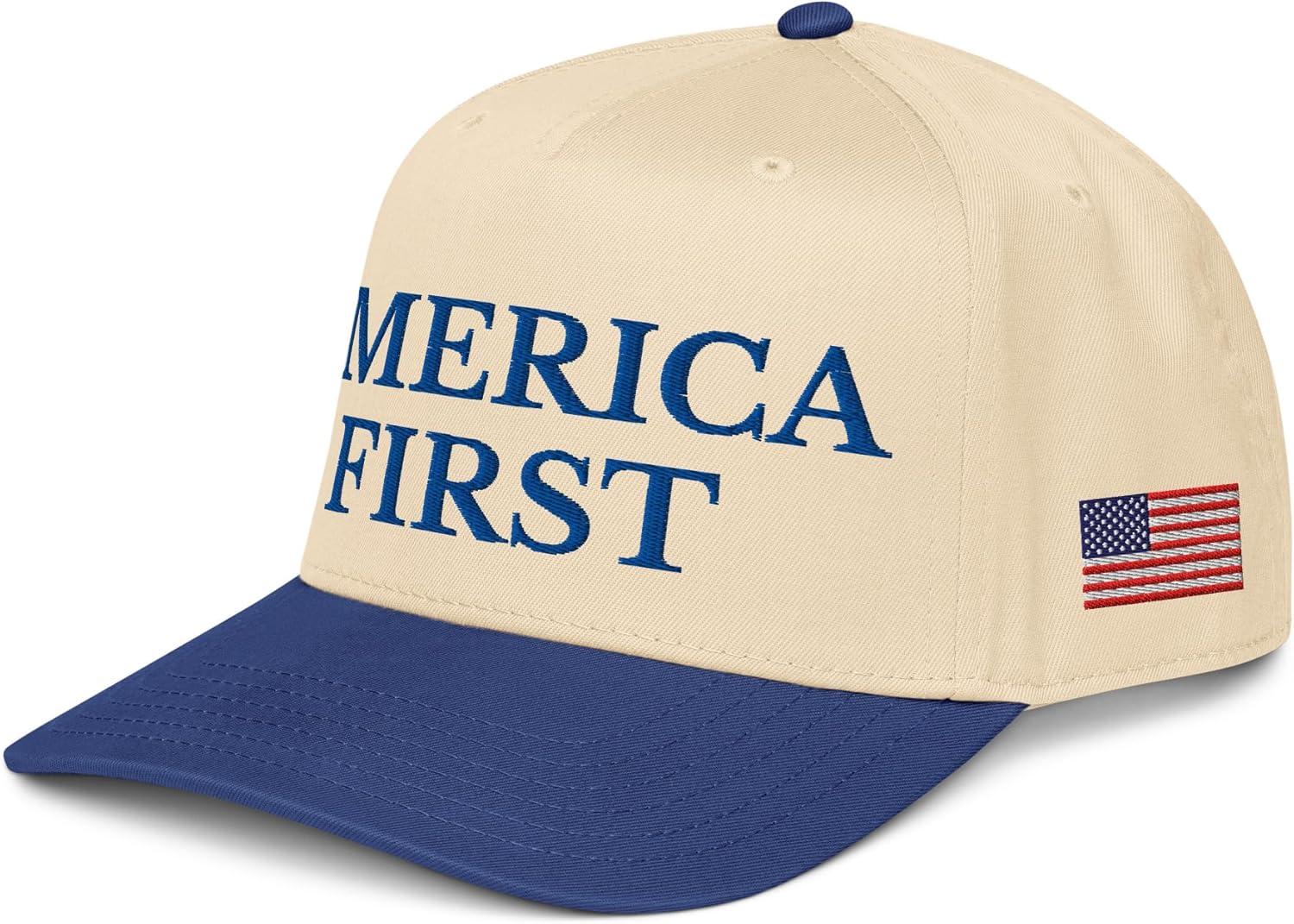 NX1 America First Embroidered 2 Tone Hat Mid Crown Curved Bill Snapback Retro Vintage Cap for Women
