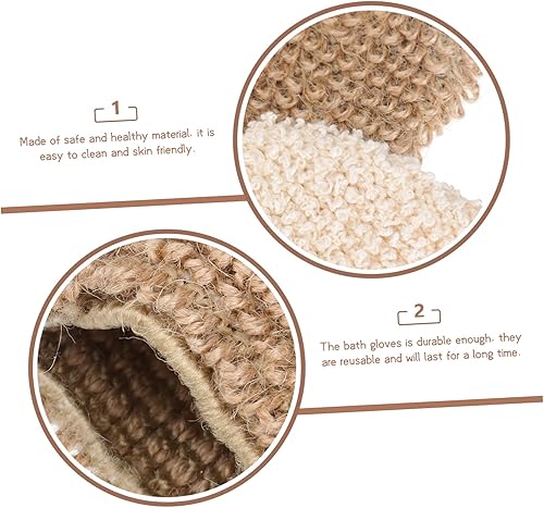 Miniatura 7 de FRCOLOR Guantes de baño exfoliantes, 2 unidades, guantes de lufa, exfoliantes, tejido para baño, toallas de limpieza para la espalda, 2 uds