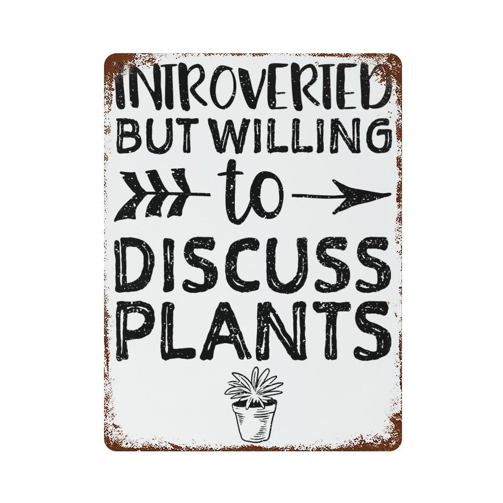 Introverted But Willing To Rusty Metal Tin Sign 15.7"x11.8", for Pub, Kitchen And Man Cave Decor, Novelty Wall Decor