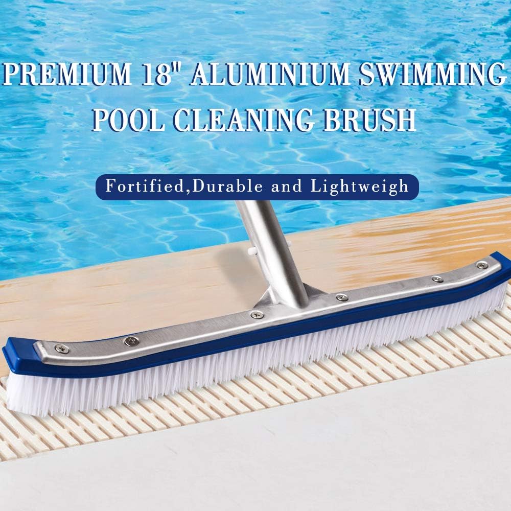 Heavy Duty Vinyl Pool Brush, 18inches Deluxe Heavy Duty Viny line Swimming Brush with Aluminum Backed,Designed for Use with Vinyl Line Pool( Pole not Included ) : Patio, Lawn & Garden