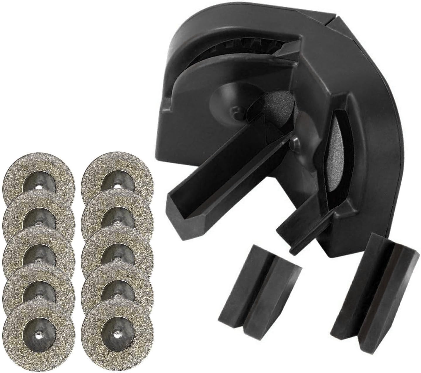 Drill Bit Sharpener for Drill, ABS Electric Drills Bits Grinder, Multipurpose Drills Bits Grinding Sharpener with 10Pcs Discs and 3Pcs Auxiliary Tools for 2-16mm Bit