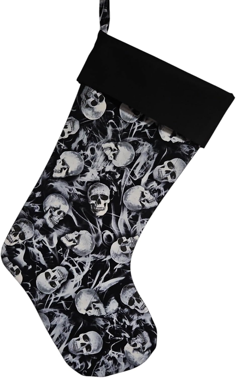 Skulls in Smoke Quilted Christmas Stocking