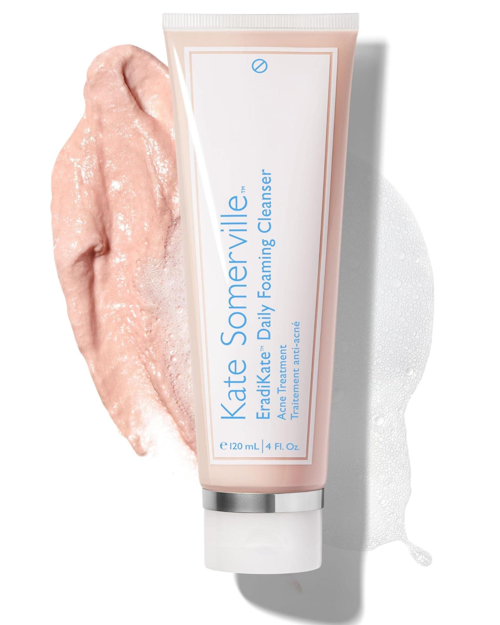 Kate Somerville EradiKate 3% Sulfur Daily Foaming Cleanser Acne Treatment – Clinically Formulated Medicated Face Wash Balances Skin & Cleans Pores, 4 Fl Oz