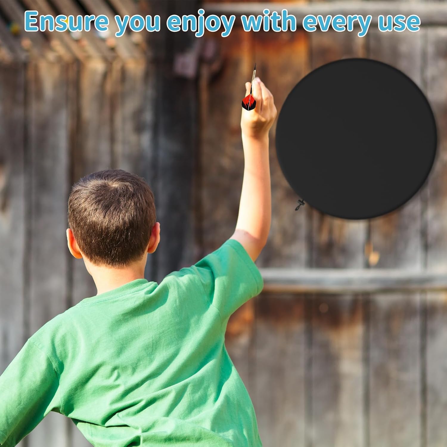 Dartboard Cover Outdoor Indoor Dartboard Protective Cover Waterproof Dustproof UV Resistant 24" D x 3" H Black
