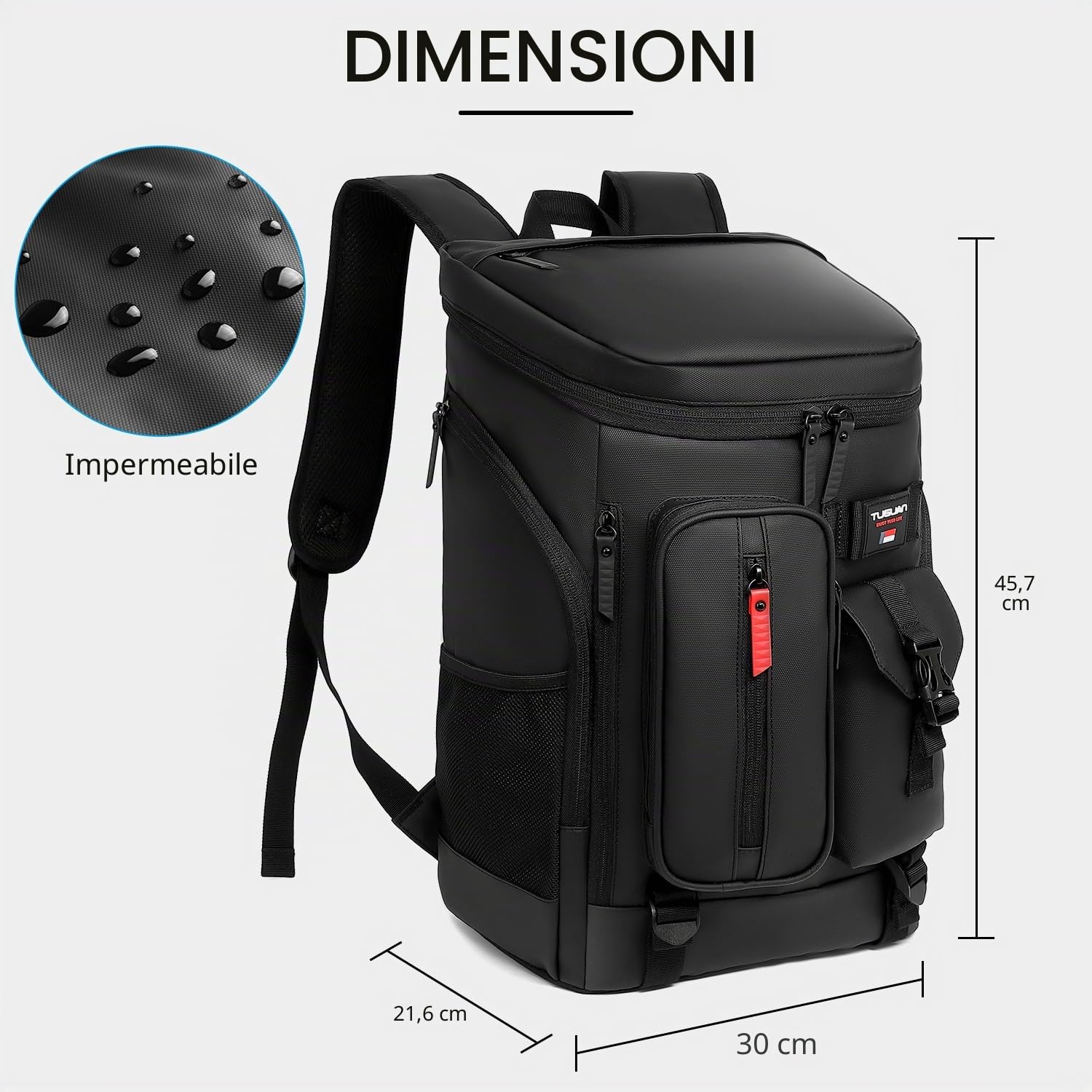 TUGUAN Zaino Termico Porta Pranzo Grande 30 Litri Zaino Frigo Isoterma Portatile Borsa Termica a Prova di Perdite per Campeggio, Picnic, Spiaggia